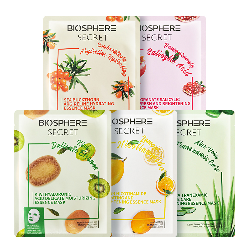100% Natrual Organic Best Brightening Hydrating Sheet Facial Wholesale OEM Skin Care Oil Control Vitamin C Fruit Face
