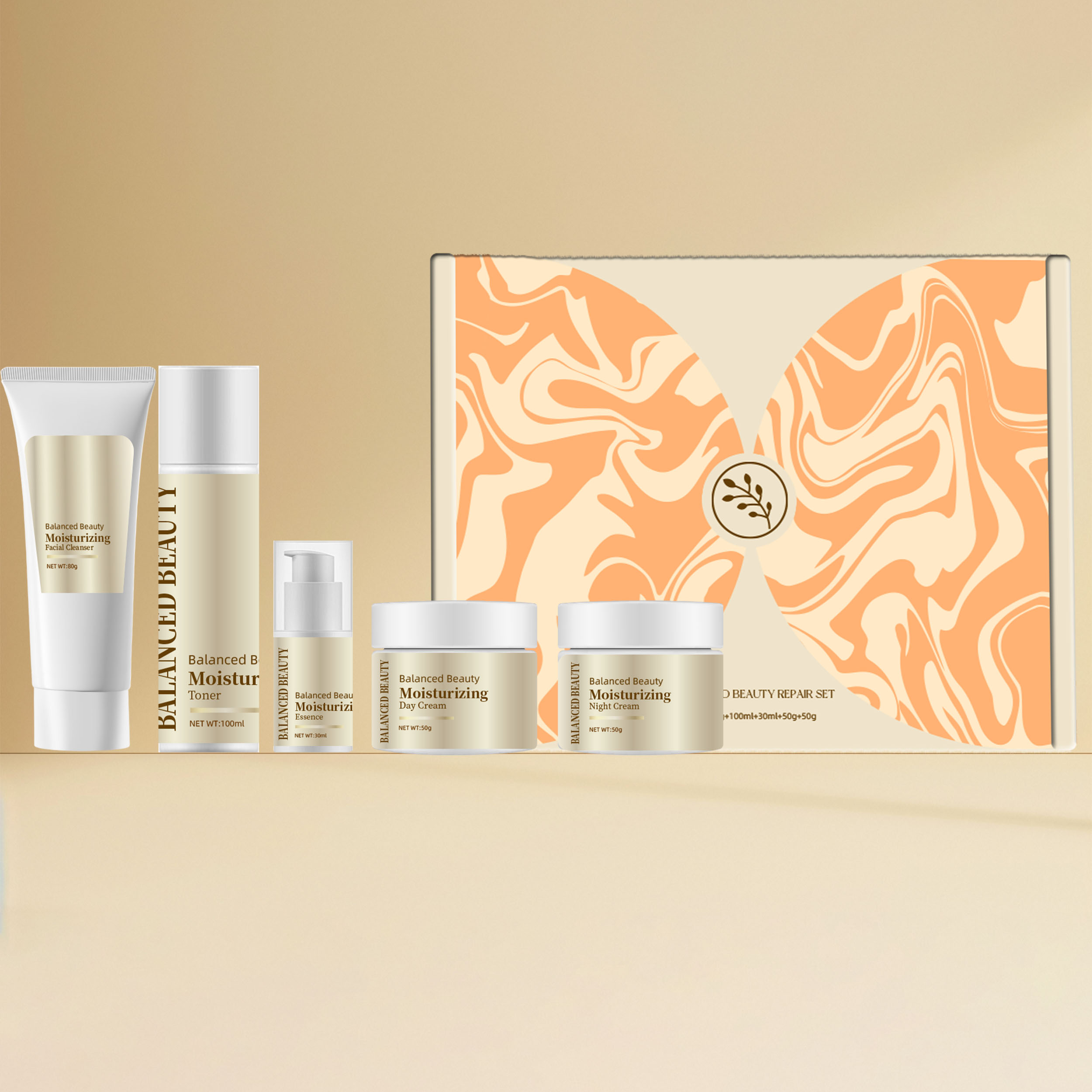 Wholesale Skin Care Products Natural Women Moisturizing Niacinamide Balanced Beauty Repair Skin Care Set